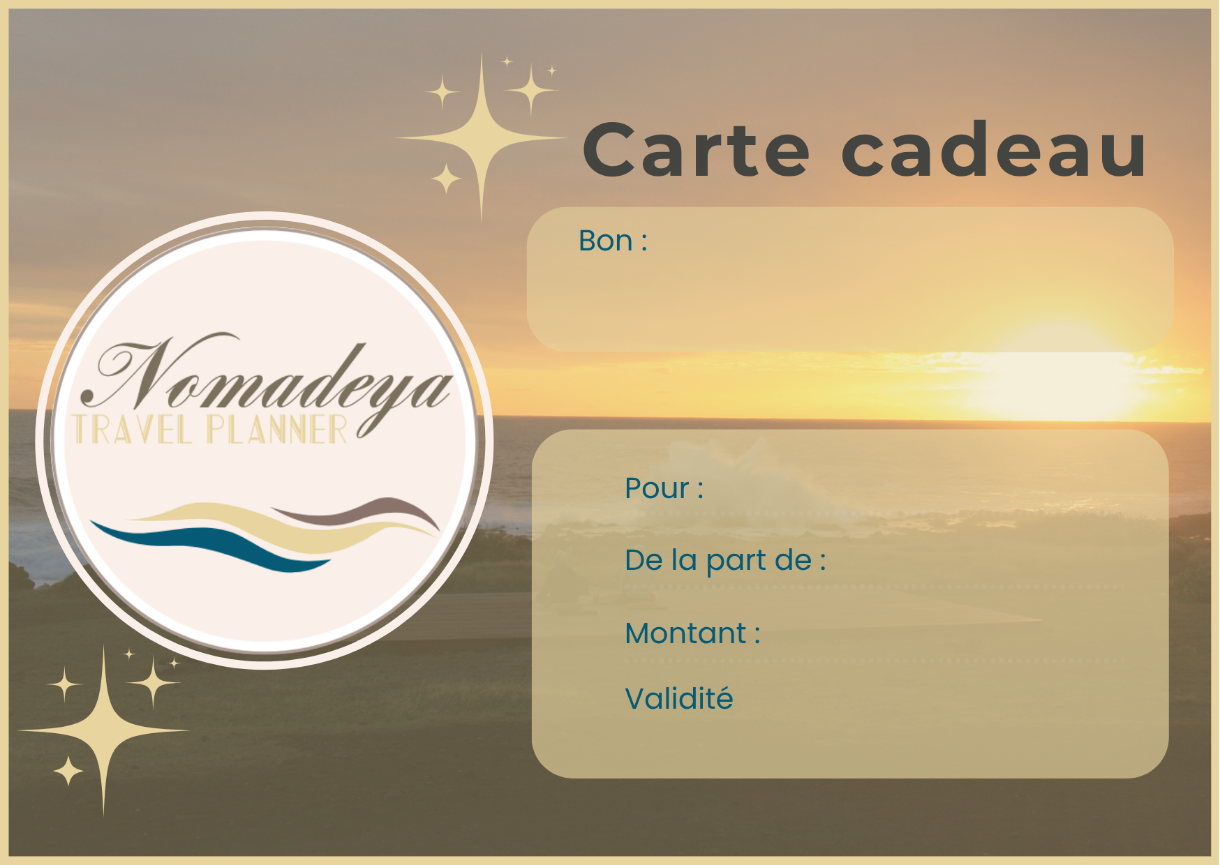Carte cadeau Nomadeya Carte cadeau Nomadeya